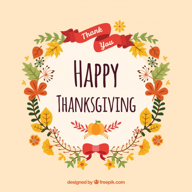 626x626 Thanksgiving Floral Wreath Background Vector Free Download