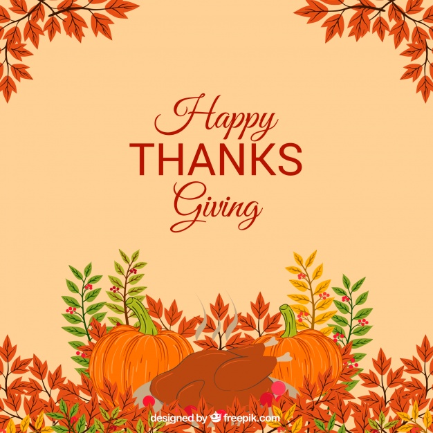 626x626 Hand Drawn Retro Vintage Thanksgiving Background Vector Free