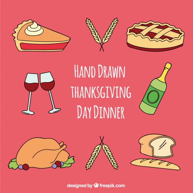 Set Of Hand Drawn Elements For Thanksgiving Dinner Vector Free 626x626 Set Of Hand Drawn Elements For Thanksgiving Dinner Vector Free