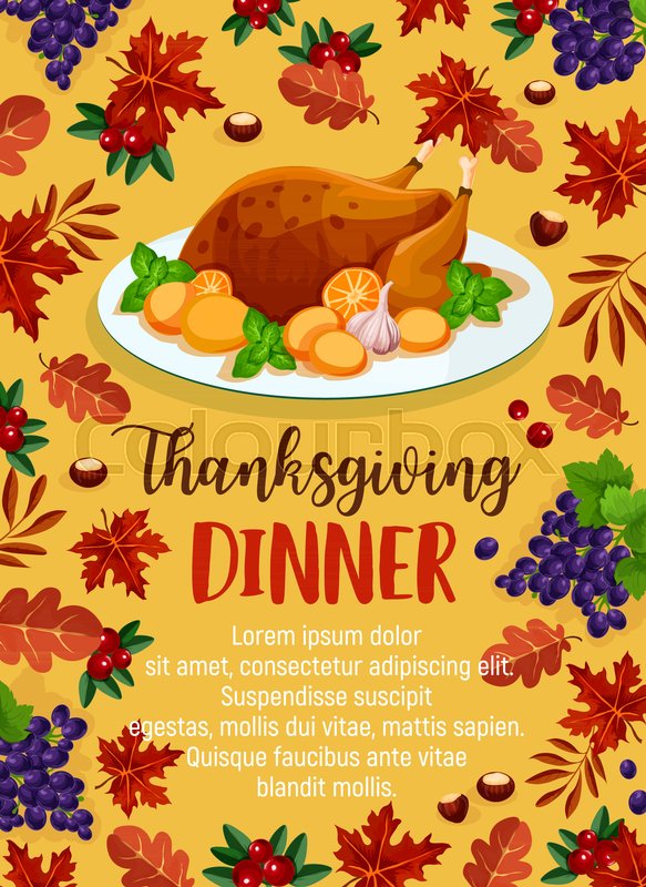 Thanksgiving Day Dinner Invitation Stock Vector Colourbox 583x800 Thanksgiving Day Dinner Invitation Stock Vector Colourbox