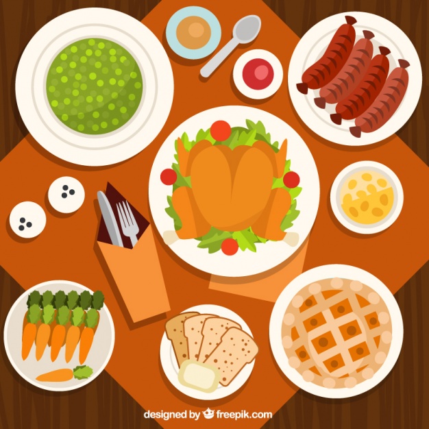 Top View Of Thanksgiving Dinner In Flat Design Vector Free Download 626x626 Top View Of Thanksgiving Dinner In Flat Design Vector Free Download