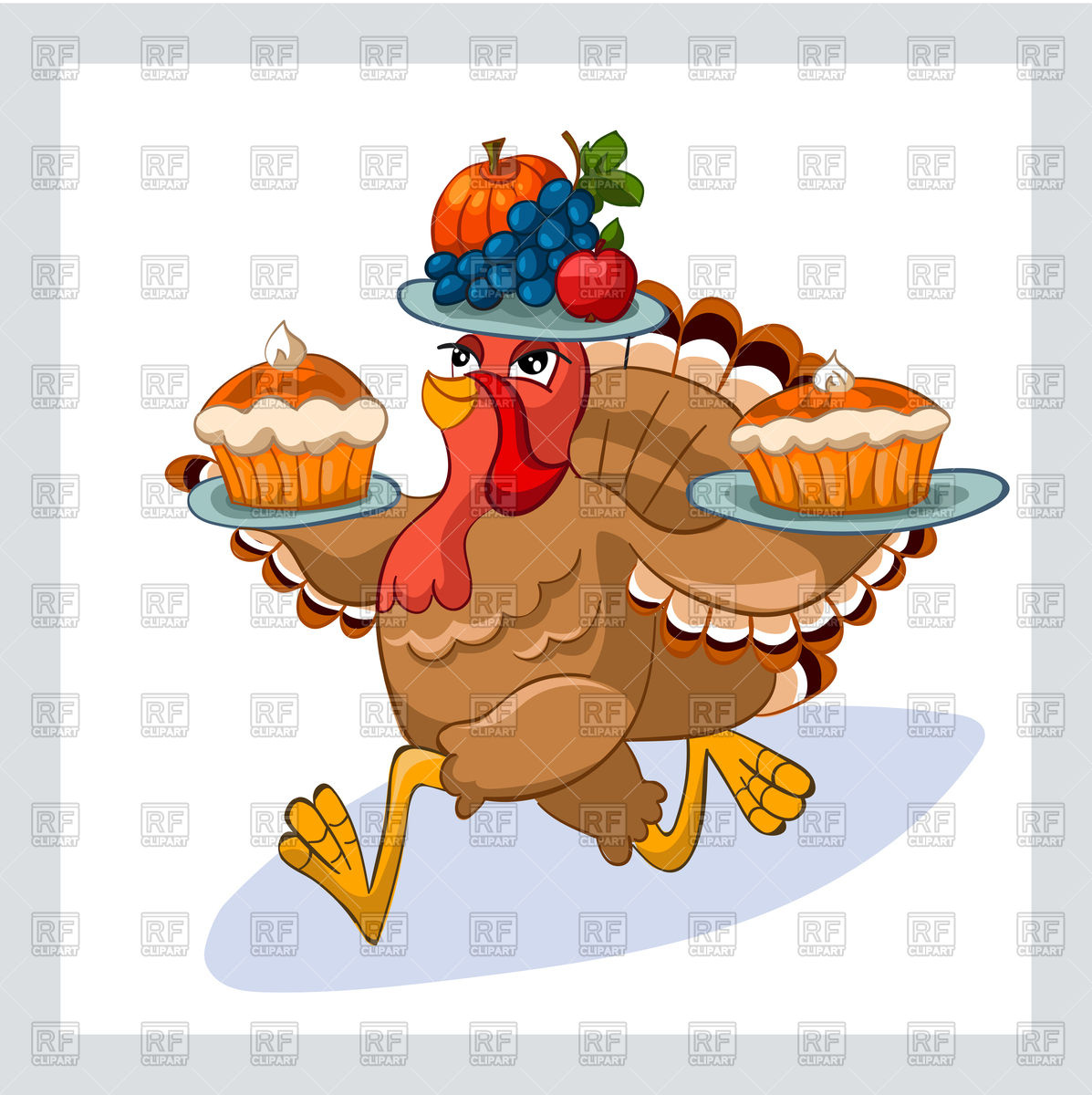 1197x1200 Cartoon Thanksgiving Turkey Vector Image Of Plants And Animals