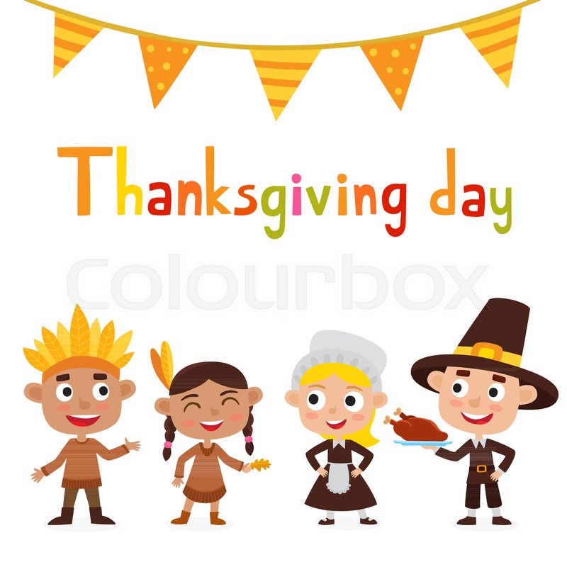 800x800 Happy Thanksgiving Day Greeting Card Stock Vector Colourbox