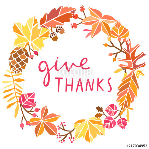 500x500 Thanksgiving Frame Give Thanks Hand Drawn Vector Stock Image