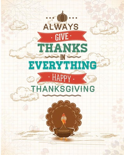 480x600 Free Vector Give Thanks In Everything Happy Thanksgiving Poster