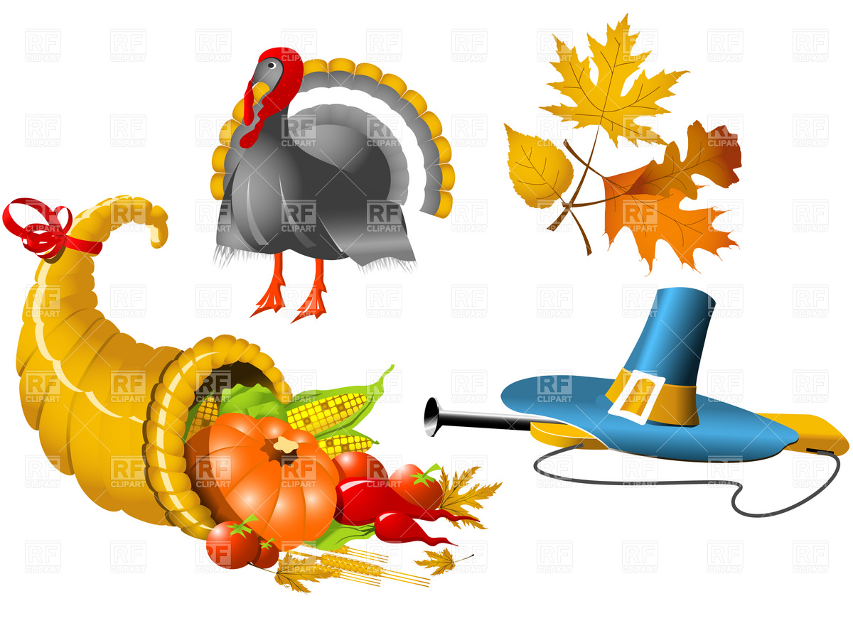 1200x877 Thanksgiving Cornucopia And Pilgrim's Hat Vector Image Of Holiday