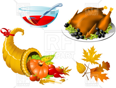 400x303 Thanksgiving Roasted Turkey And Cornucopia Vector Image Of Food