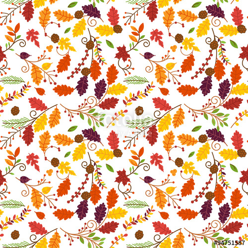 500x500 Fall, Autumn Or Thanksgiving Vector Flower Pattern