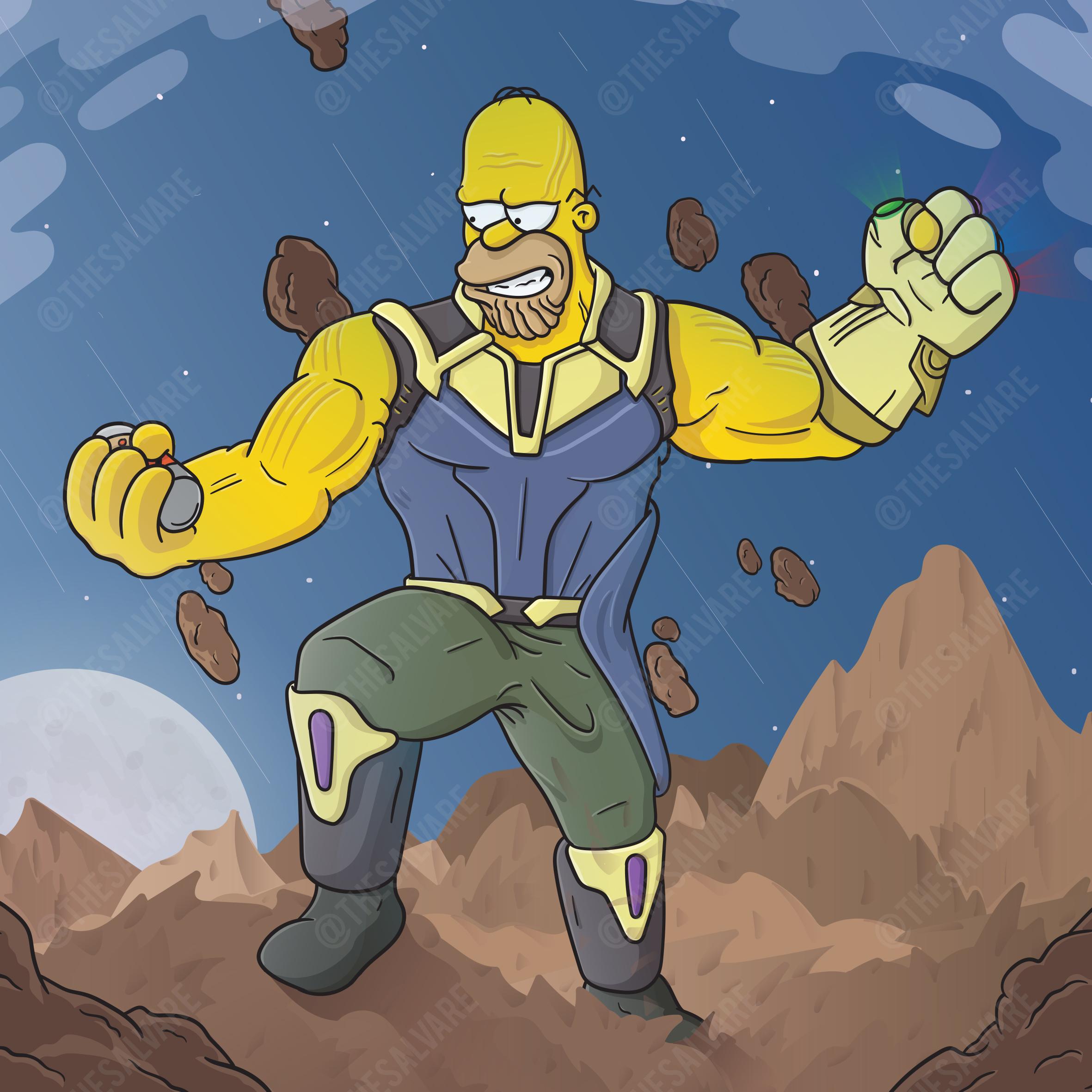 2362x2362 Homer Simpson As Thanos