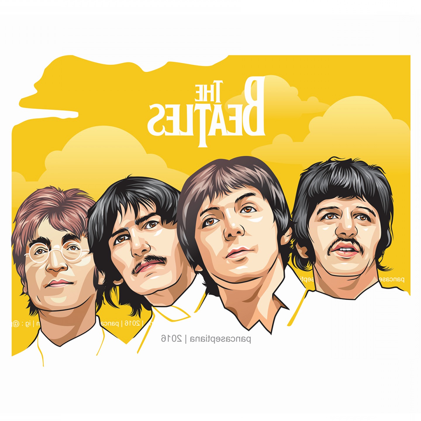 1440x1440 The Beatles Vector Potrait