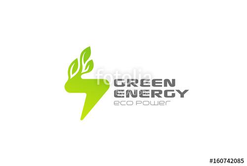 500x337 Green Energy Flash Logo Vector Lighting Bolt Power Leaves Icon