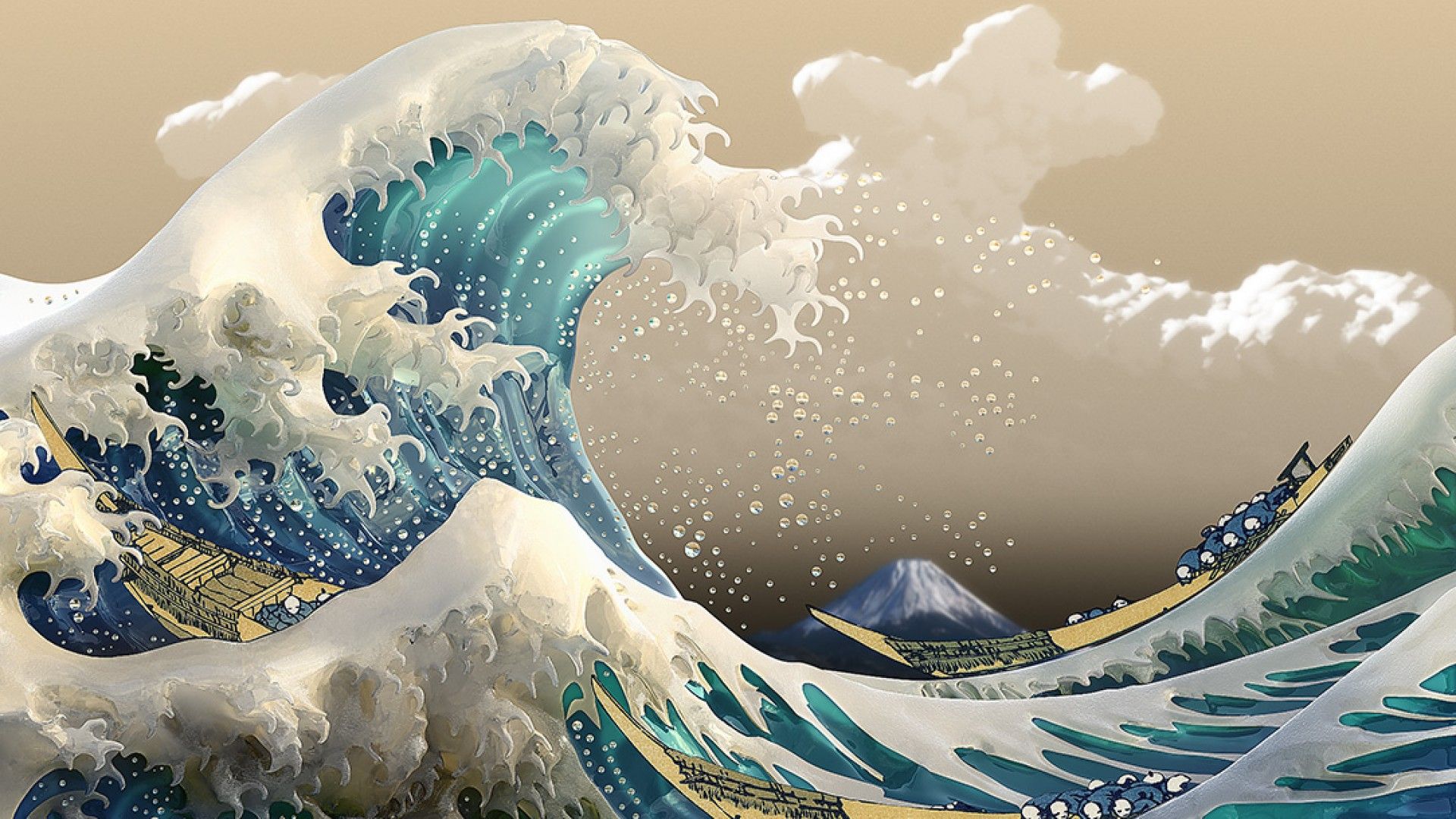1920x1080 The Great Wave Wallpapers