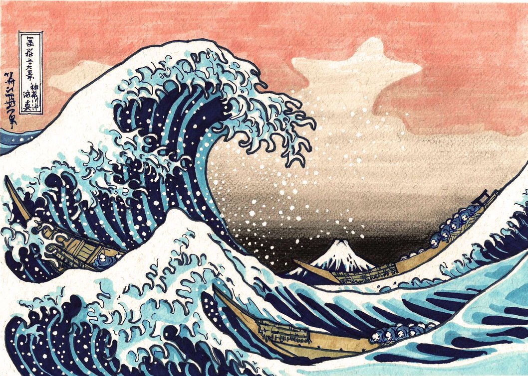 1058x755 The Great Wave Off Kanagawa Wallpaper On Wallpapersafari