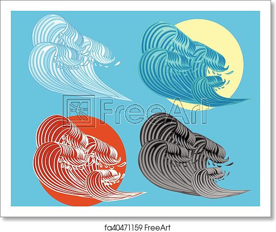 560x470 Free Art Print Of The Great Wave Off Kanagawa Vector The Great