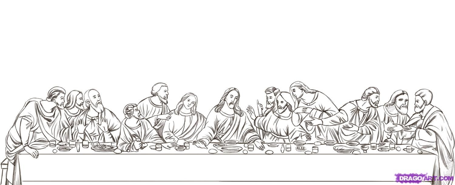 How To Draw The Last Supper, Step 1500x612 How To Draw The Last Supper, Step
