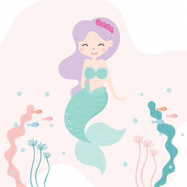 626x626 Cute Little Mermaid Vector Premium Download