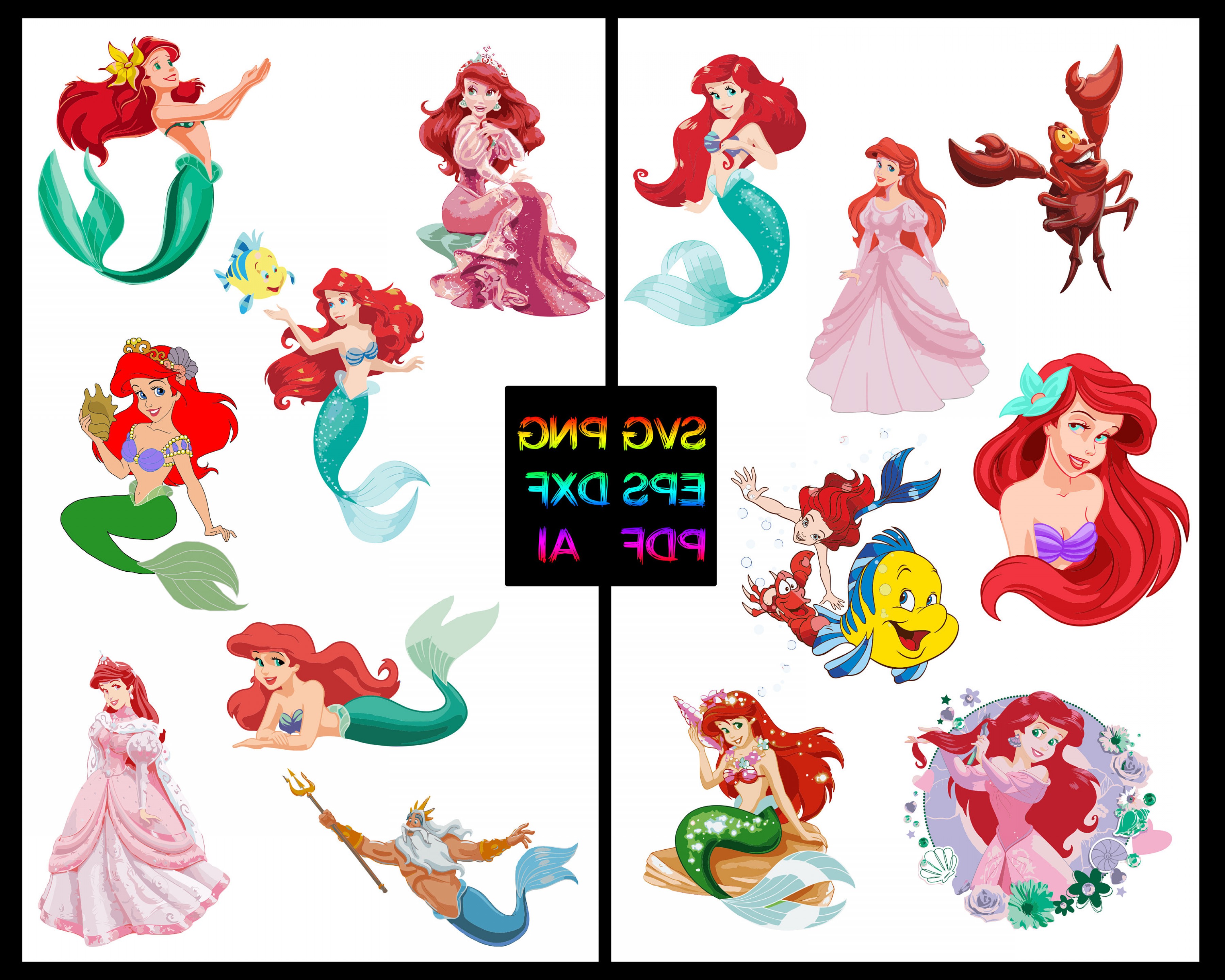 3600x2880 Little Mermaid Vector Hoodamathrun