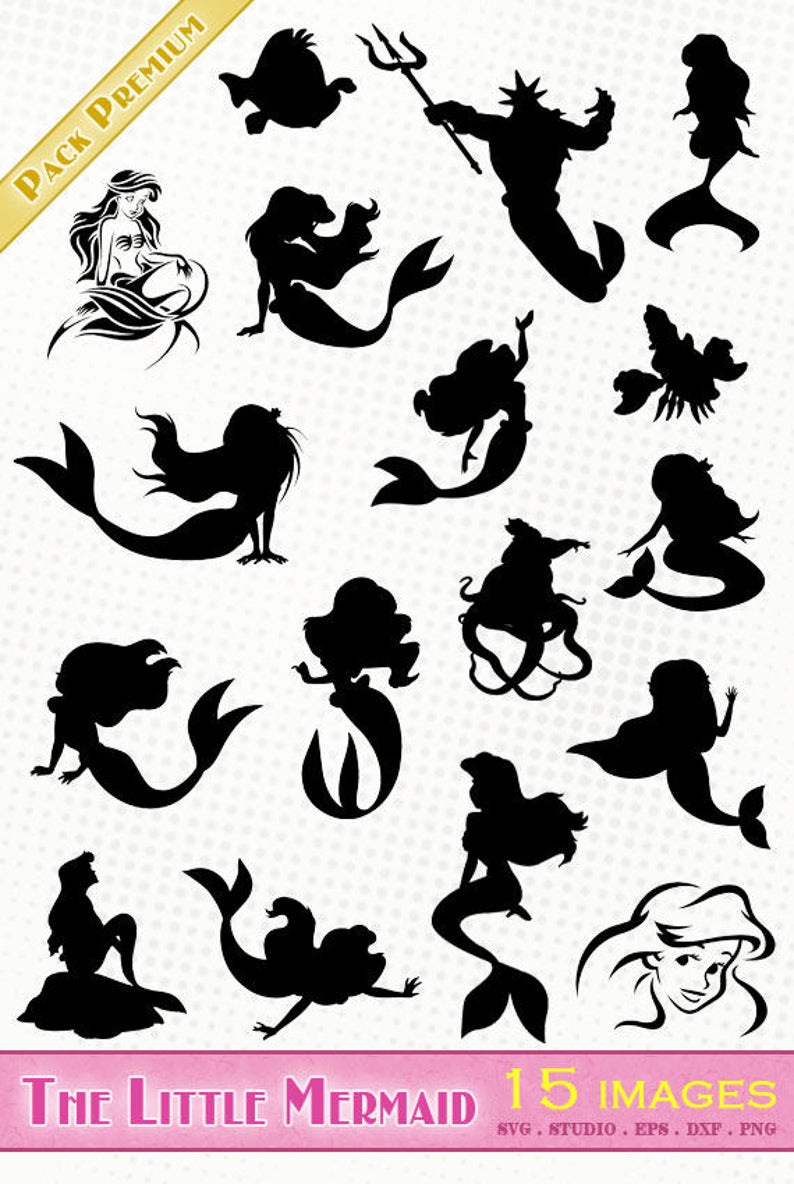 794x1184 Ariel The Little Mermaid Svgdxfepssilhouette Etsy