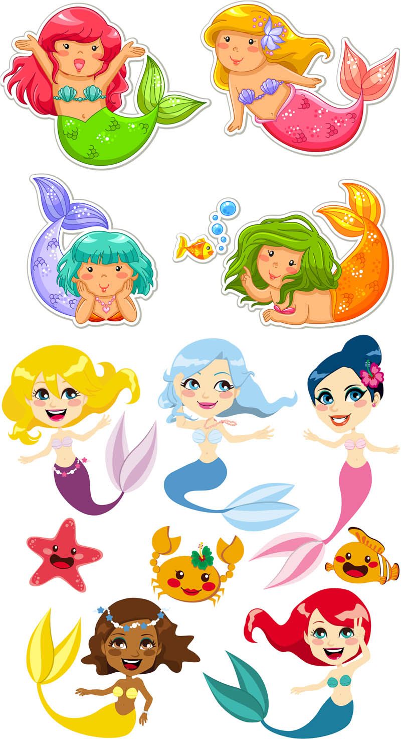 800x1480 Cartoon Mermaid Clip Art Cartoon Mermaid Vector Mermaids