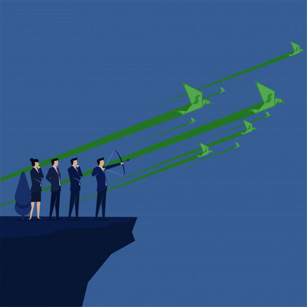 626x626 Business Team Aim Money Bird Fly On Sky Metaphor Of Money Target