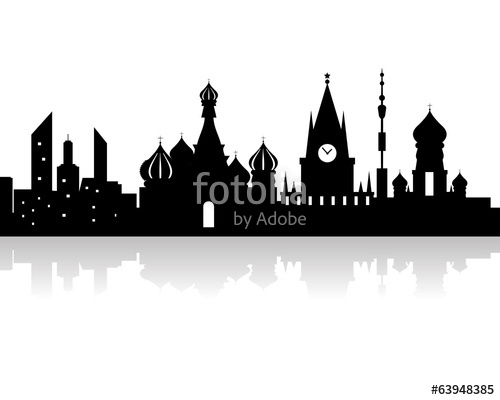 500x400 Moscow Silhouette Stock Image And Royalty Free Vector
