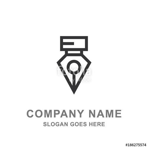 500x500 Pen Education Write Book Office Logo Vector Icon Stock Image