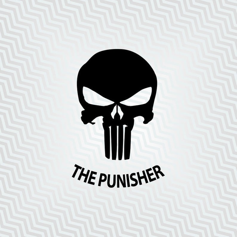 794x794 The Punisher Skull The Punisher Outline Cutout Vector Etsy