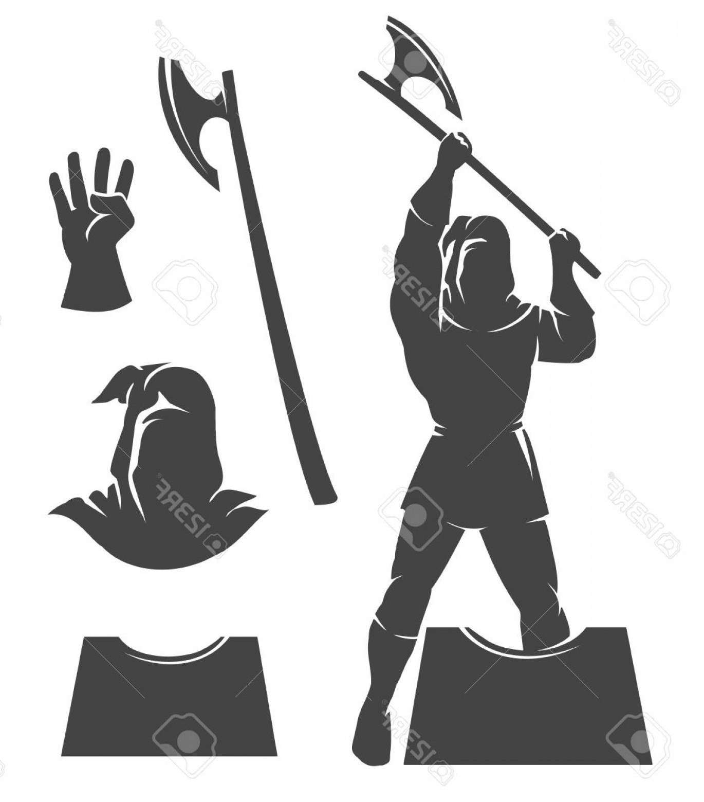 1370x1560 Photostock Vector The Executioner Silhouettte Emblem On A White