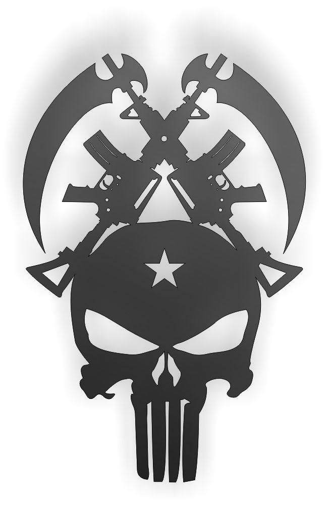648x1000 Skull Punisher Dxf Of Plasma Router Laser Cut Cnc Vector Dxf Cdr