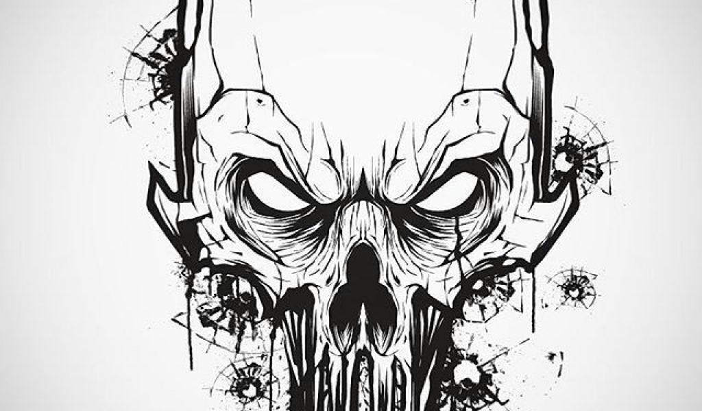 1024x600 Drawing Punisher Skull Little Vector Mouse Click Warm Up