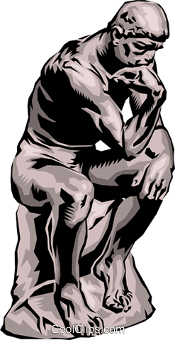 247x480 The Thinker Royalty Free Vector Clip Art Illustration