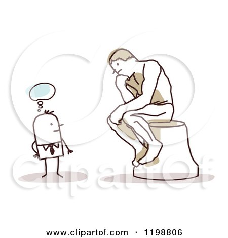 450x470 Clipart Of A Stick Man Gazing