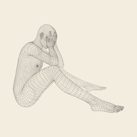 450x450 Man In A Thinker Pose Model Of Man Geometric Design Human