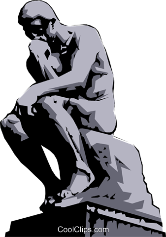 337x480 Rodin's Thinker Royalty Free Vector Clip Art Illustration