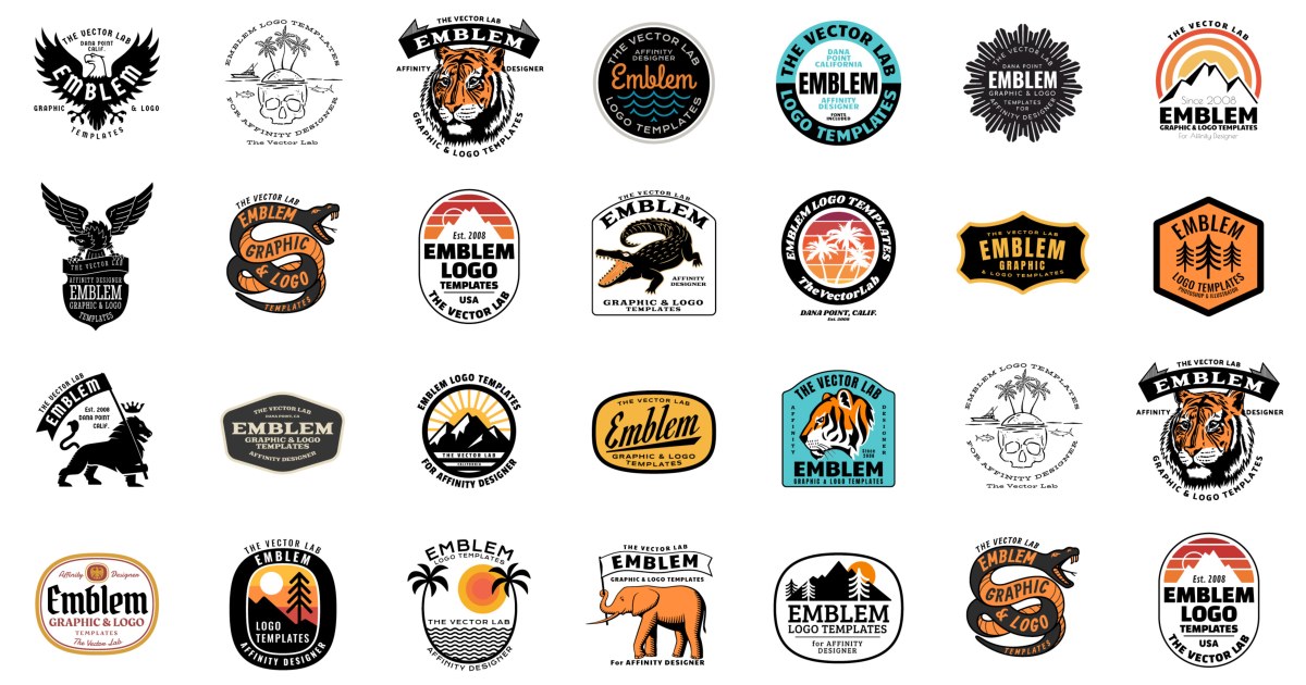 1200x630 Emblem Graphic And Logo Bundle Custom Logo Templates