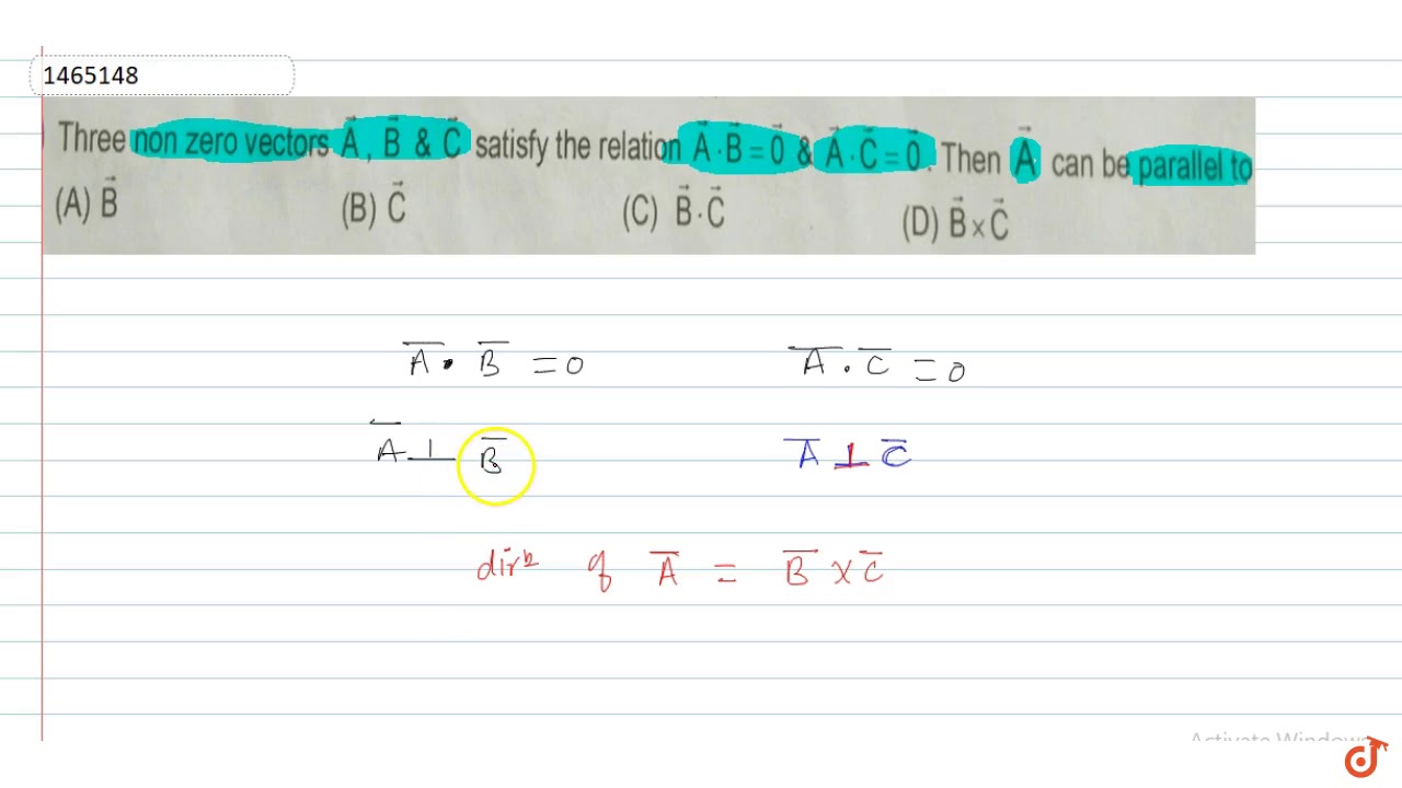Three Non Zero Vectors `vec A,vec B Vec C` Satisfy The Relation 1280x720 Three Non Zero Vectors `vec A,vec B Vec C` Satisfy The Relation