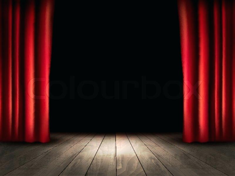 800x597 Red Curtain Theater Elements Vector Background