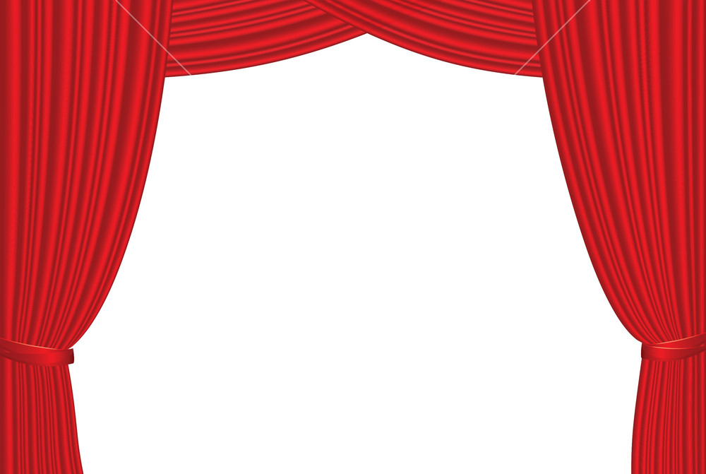 1000x671 Red Stage Curtain Isolated On White Vector Royalty Free Stock