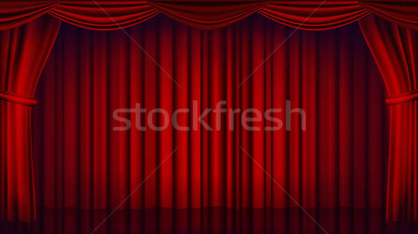 600x337 Red Theater Curtain Vector Theater, Opera Or Cinema Closed Scene