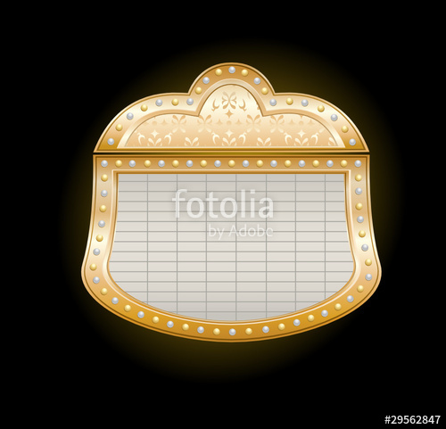 Golden Theater Marquee With Lights On Black Stock Image 500x481 Golden Theater Marquee With Lights On Black Stock Image