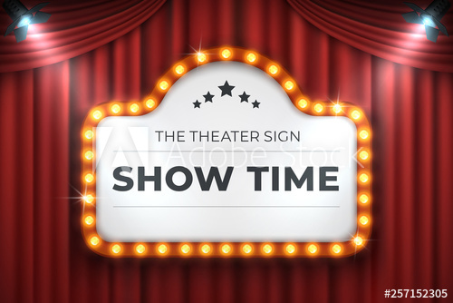 Theater Cinema Sign Movie Light Frame, Retro Marquee Banner 500x334 Theater Cinema Sign Movie Light Frame, Retro Marquee Banner