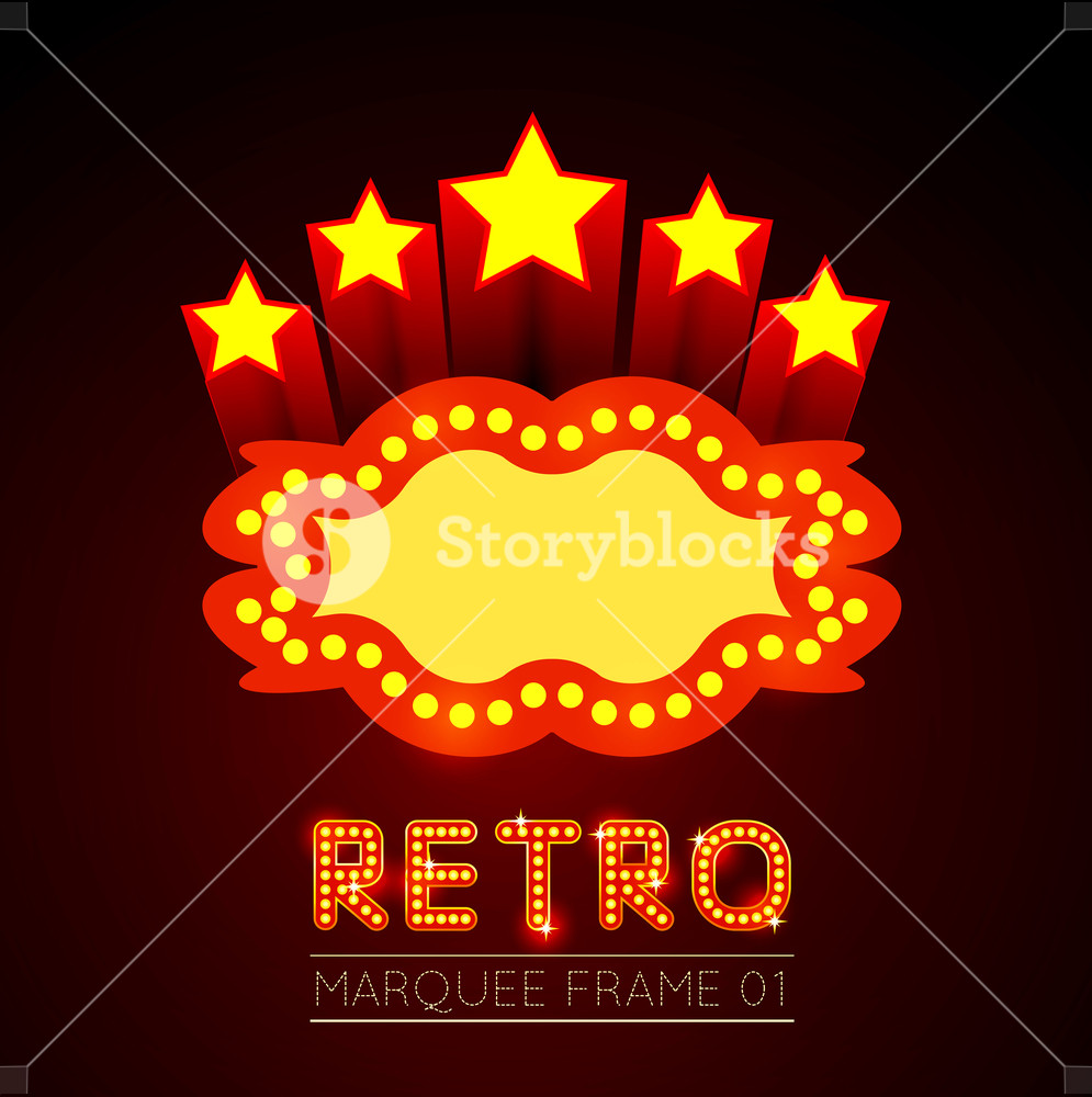 Vector Blank Movie, Theater Or Casino Marquee With Stars Isolated 995x1000 Vector Blank Movie, Theater Or Casino Marquee With Stars Isolated