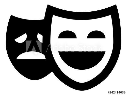 500x375 Drama Theater Masks Vector Icon