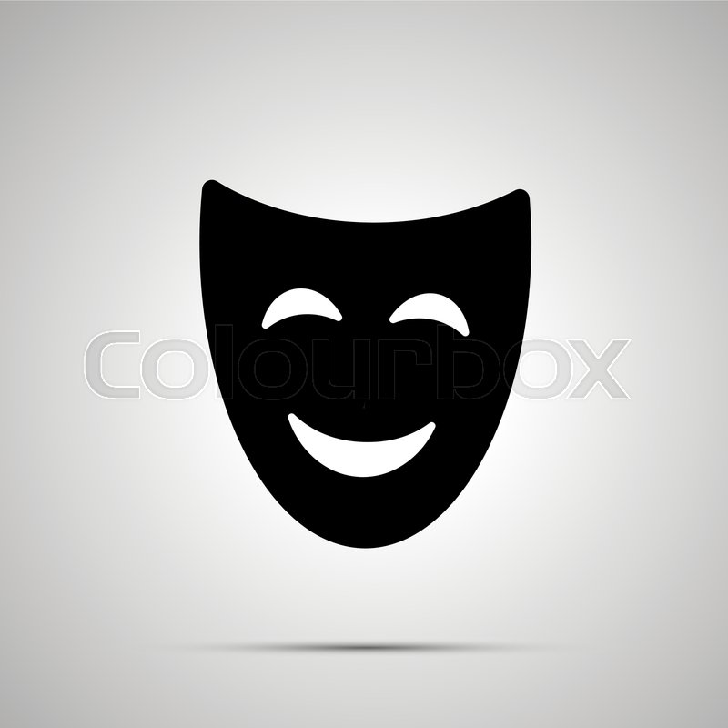 800x800 Happy Theater Mask Silhouette, Simple Stock Vector Colourbox