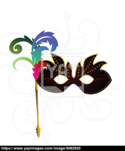 424x512 Realistic Carnival Or Theater Mask Vector