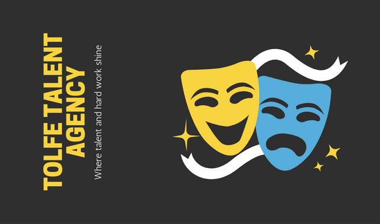 550x324 Black Theater Masks Vector Actor Business Card