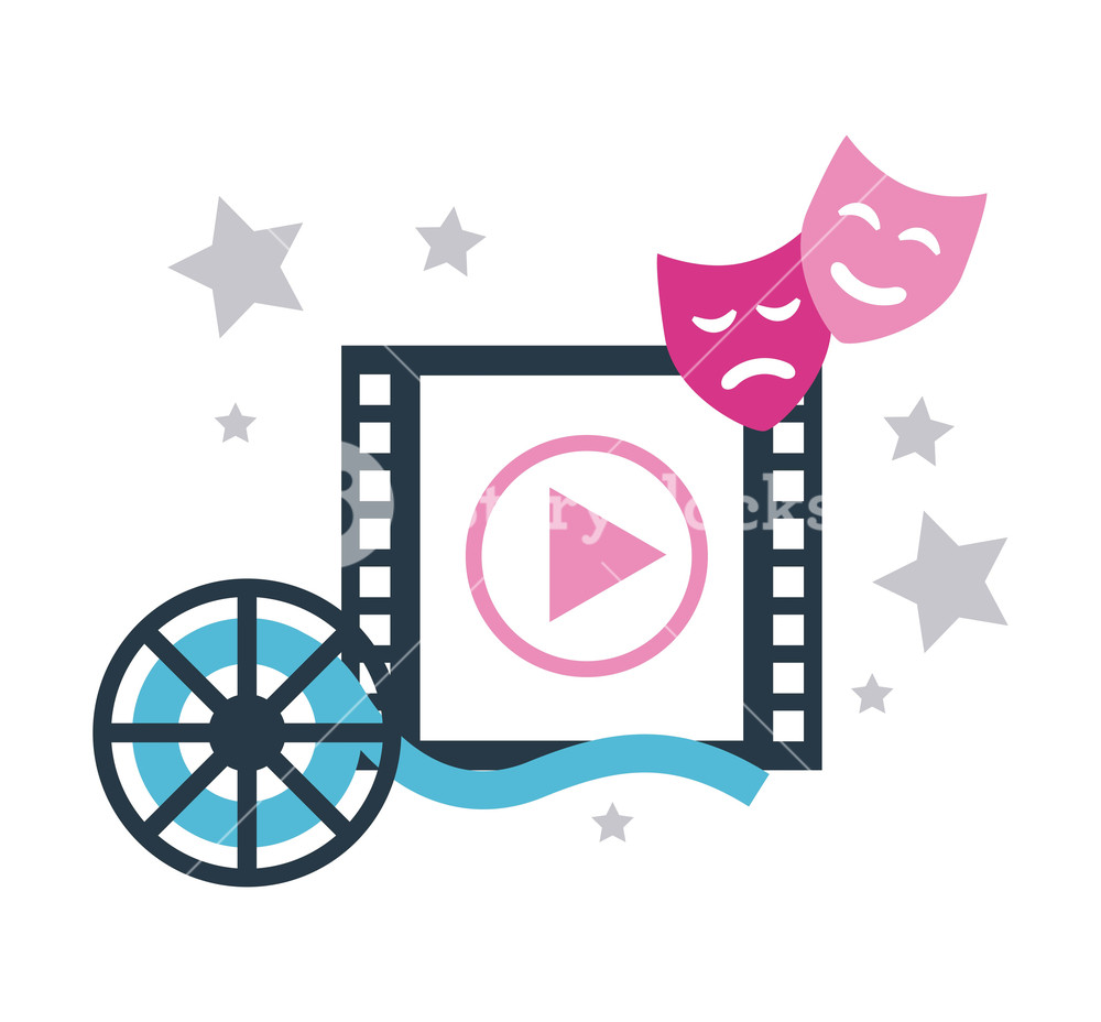 1000x928 Movie Tape Video Cinema Theater Mask Vector Illustration Royalty