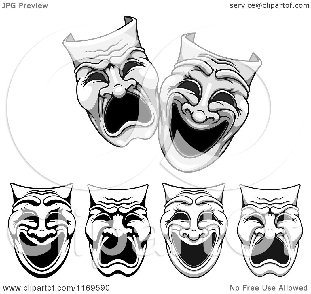 1080x1024 Clipart Of Comedy Drama Theater Masks