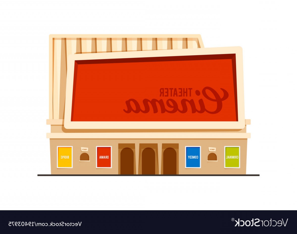 1200x945 Modern Cinema Theatre Building Vector Handandbeak