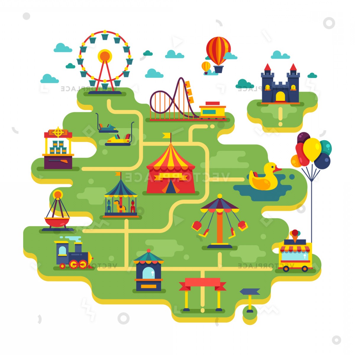 Theme Park Vector at Vectorified.com | Collection of Theme Park Vector ...